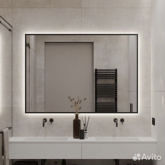 Зеркало настенное с подсветкой парящее