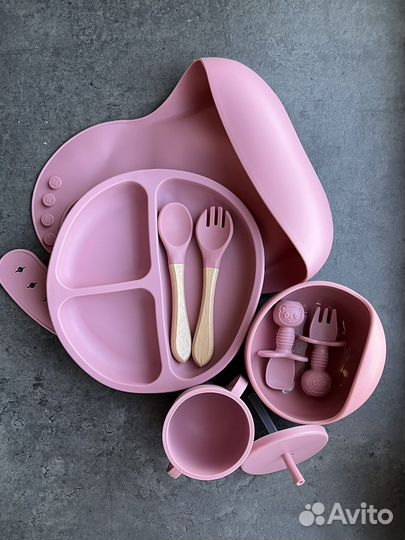 Набор детской силиконовой посуды 8 предметов