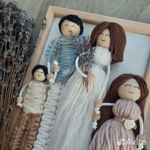 Макраме. Семейные картины из кукол. Ручная работа