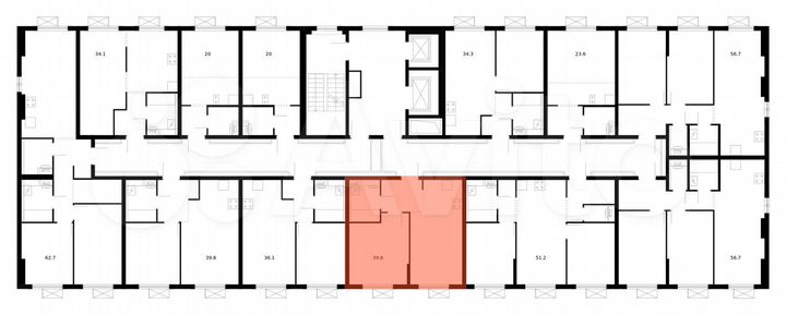 1-к. квартира, 39,8 м², 4/11 эт.