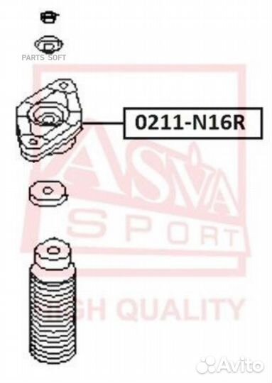 Asva 0211N16R Опора амортизатора зад прав/лев