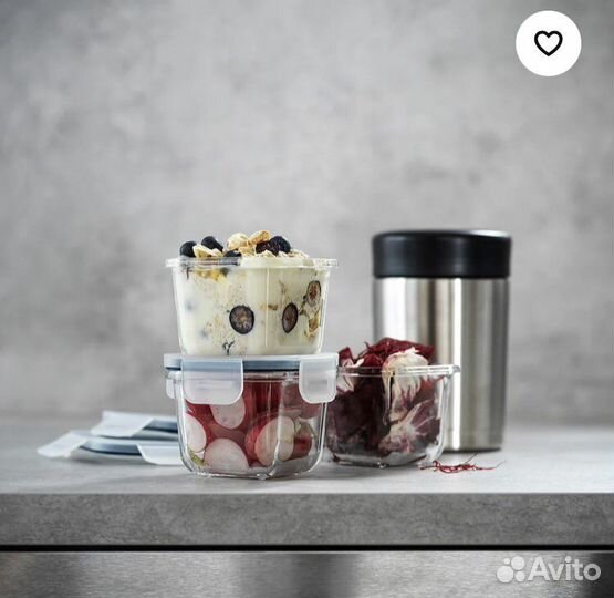 Набор стеклянных контейнеров 180 мл IKEA 365