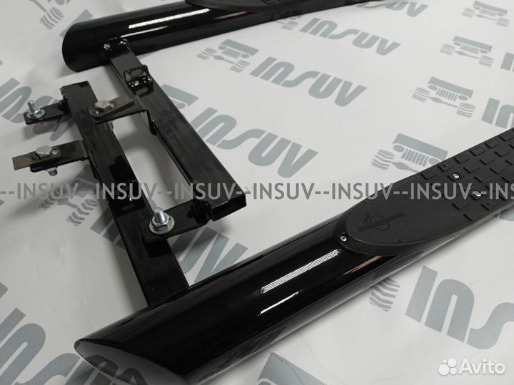 Пороги Шевроле Нива с 2009г с проступью черн