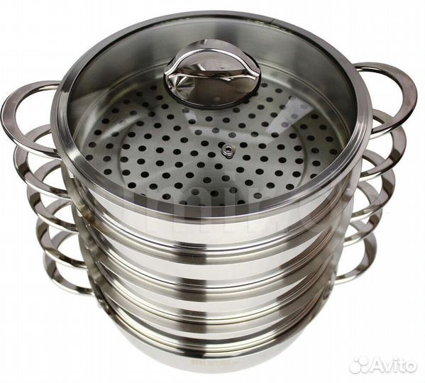 Новая Кастрюля пароварка мантоварка нержавейка