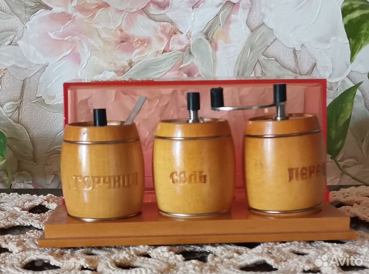 Набор для специй винтаж СССР дерево