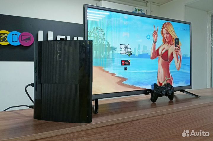 Прошитая PS3 Super Slim 500Gb + много игр