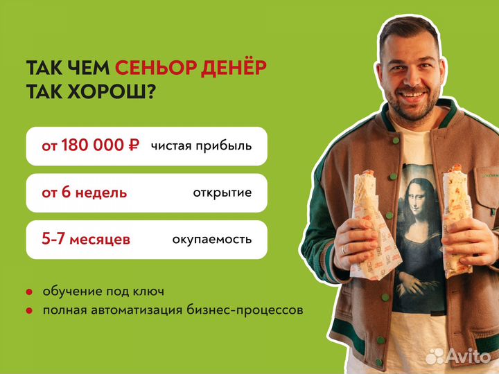 Франшиза Сеньор Денёр. Доход от 180 тысяч