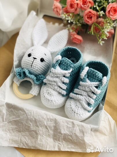 Деревянные вязанные грызунки погремушка