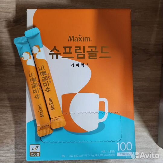 Maxim Растворимый кофе 3 в 1 Supreme Gold 100 саше