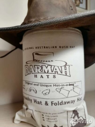Кожаная ковбойская шляпа barmah foldaway bronco