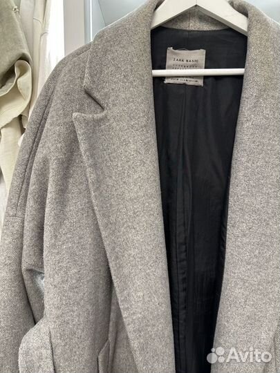 Пальто халат женское Zara 100% шерсть