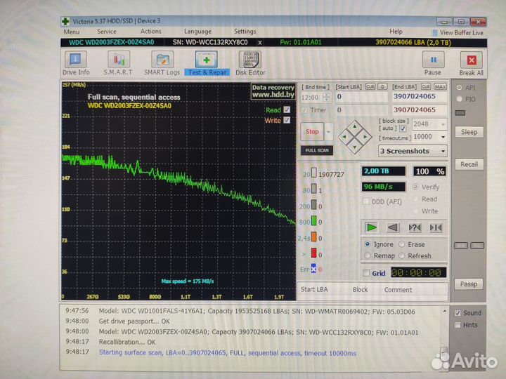 HDD WD 2 Tb Black маленький пробег не китай