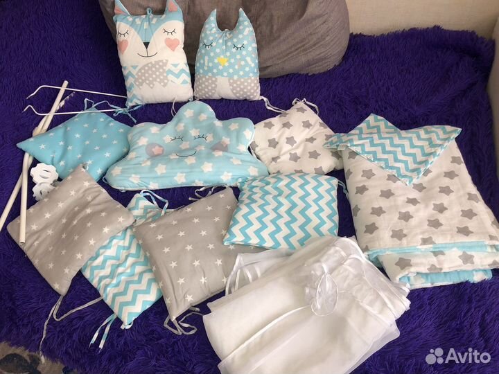 Бортики и балдахин в кроватку