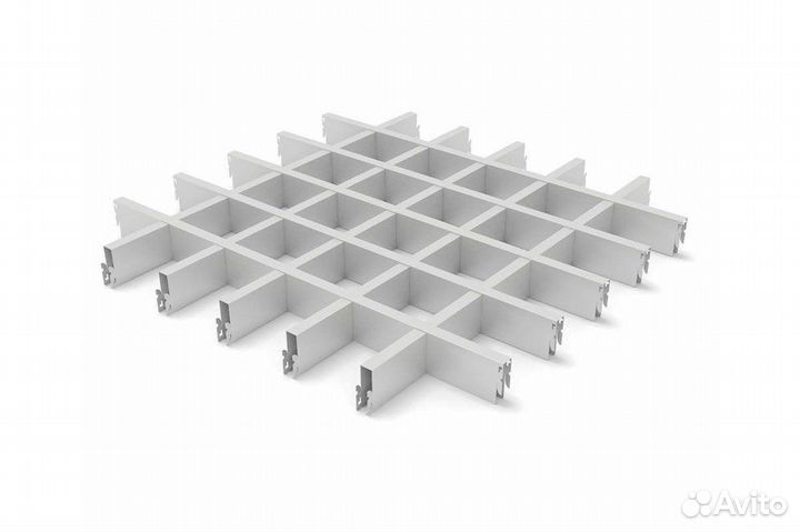 Потолок грильято 100*100, белый