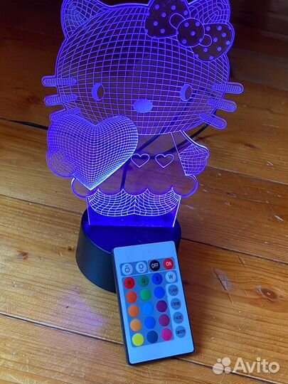 Ночник hello kitty 3d