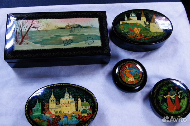 Мстера палех федоскино холуй шкатулки коллекция