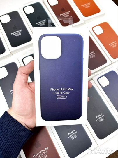 Чехол на iPhone 14 Pro Max (Кожаный) Фиолетовый