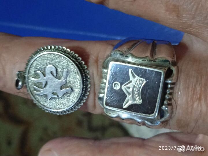 Мужская печатка серебро и кулон