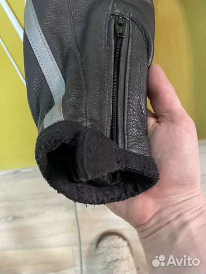 Мотокуртка кожаная мужская 48