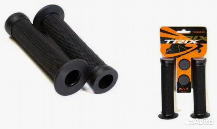 Грипсы trix, для BMX, резиновые, 145мм, антискользящие, с гардой, черные(100)