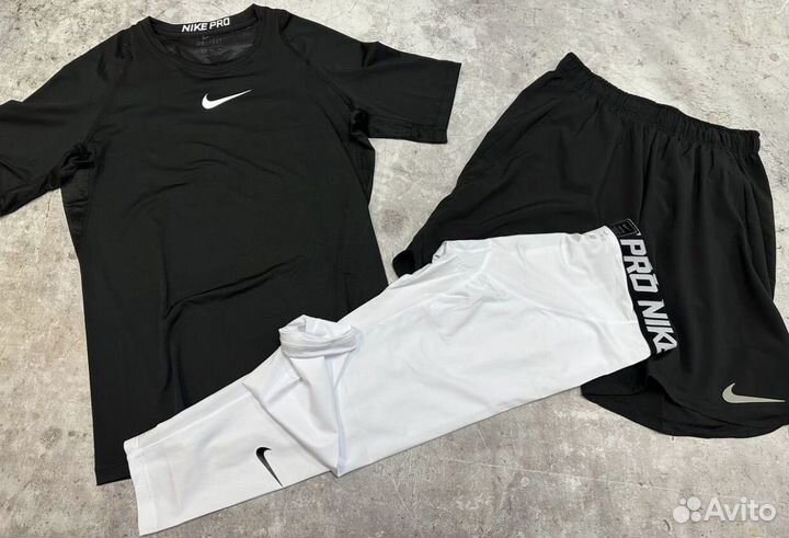 Футболка Шорты Тайтсы Nike Pro Рашгард
