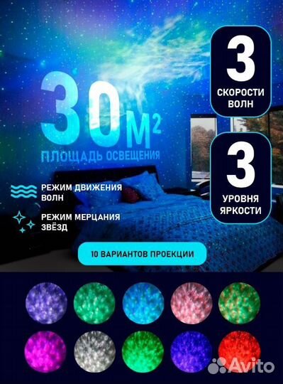 Ночник детский проектор звездное небо