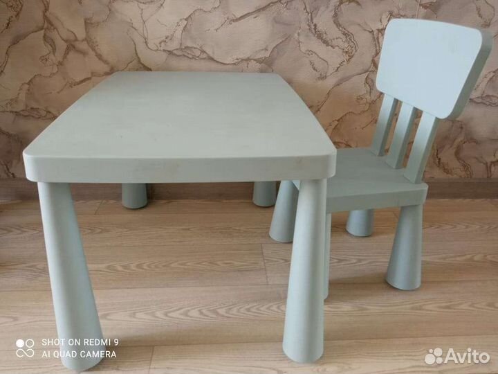 Детский стол и стул IKEA маммут