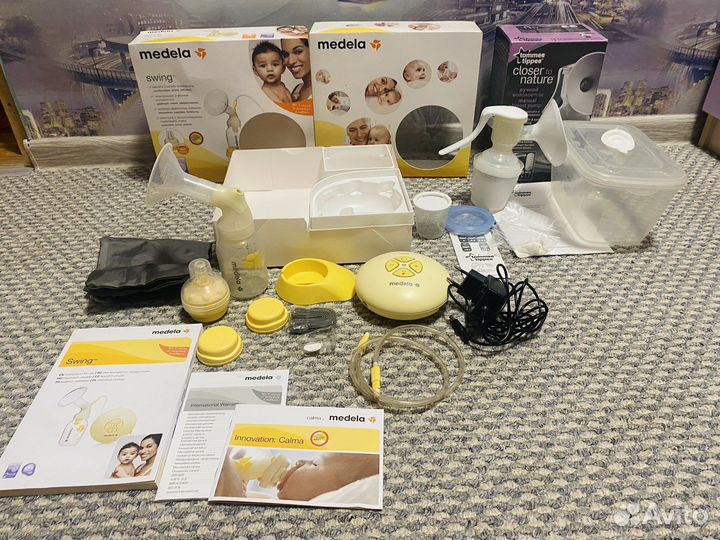 Молокоотсос medela swing + tommee tippee