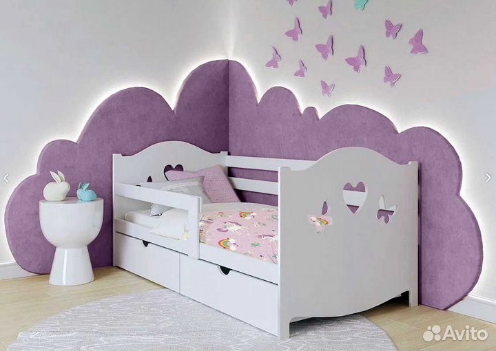 Кроватка высокий борт для малыша сингл берёза