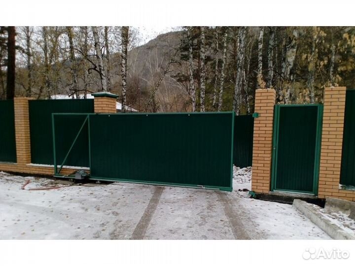 Ворота Въездные Откатные С калиткой