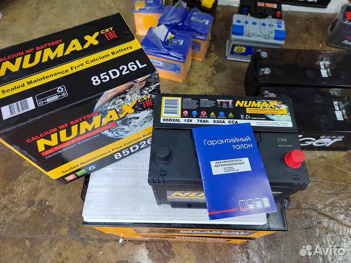 Аккумулятор Numax 75 Ач обр 630 А