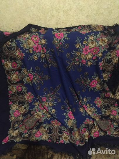 Платок шаль Павлопосадский шерсть