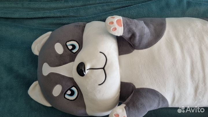 Мягкие игрушки-подушки 90 см хаски и кот