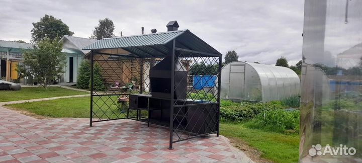 Мангал с печью под казан