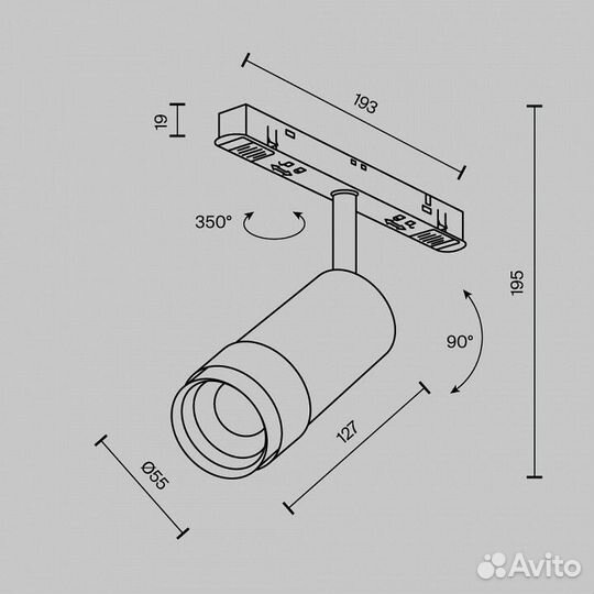 Светильник на штанге Maytoni Focus Zoom TR212-1-12WTW-DD-Z-B