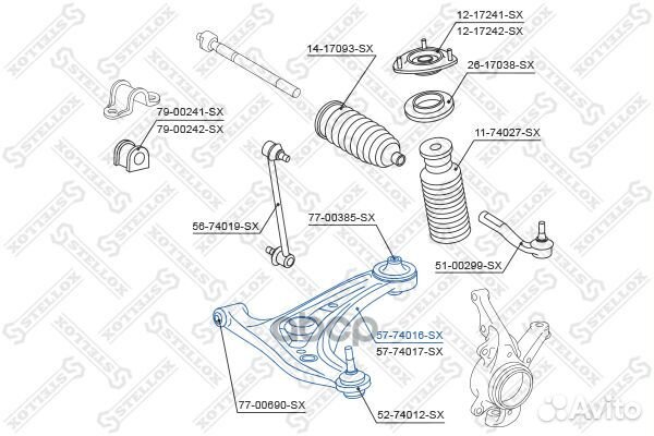 57-74016-SX рычаг нижний правый Nissan Micra K