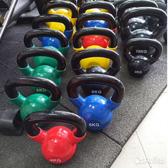 Гиря обрезиненная чугунная 4 6 8 10 12 14 16 кг