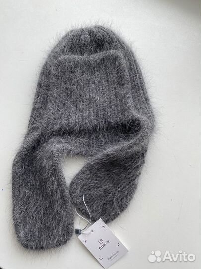 Шапка ушанка женская вязаная