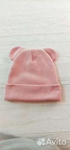 Шапка женская розовая с ушками