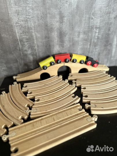 Деревянная дорога икеа Рельсы, поезд, мост