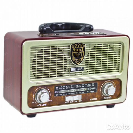 Радиоприемник ретро Meier+USB+SD+аккум M-U111