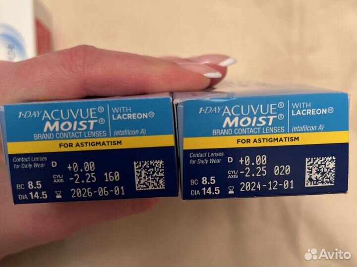 Линзы контактные Acuvue Moist 1 day astigmatism