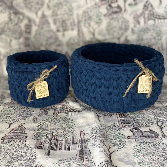 Корзины вязаные интертерные