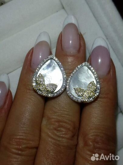 Натуральный перламутр, серебро 925