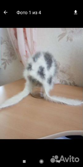 Шапка пуховая на девочку 3/5 лет цена за все