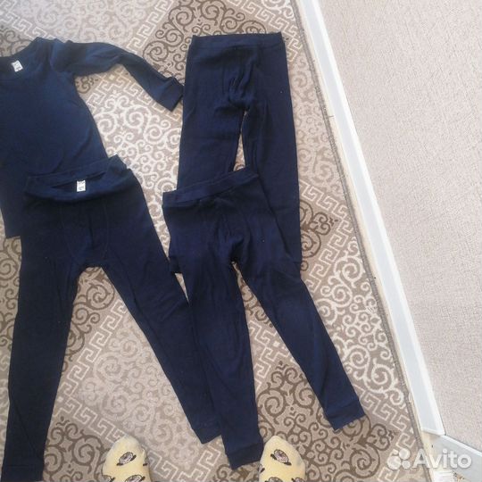 Комплект хлопковое термобелье 128 см