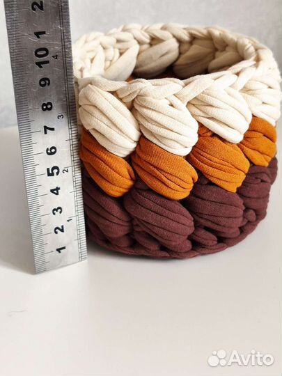 Корзина из трикотажной пряжи