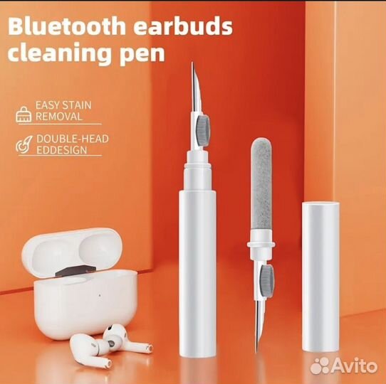 Ручка для чистки наушников белая/чёрная
