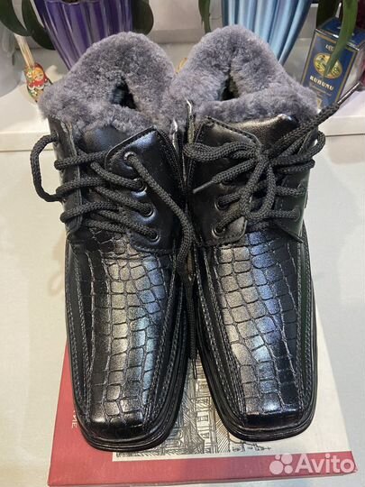 Натуральные зимние кожанные ботинки Marko