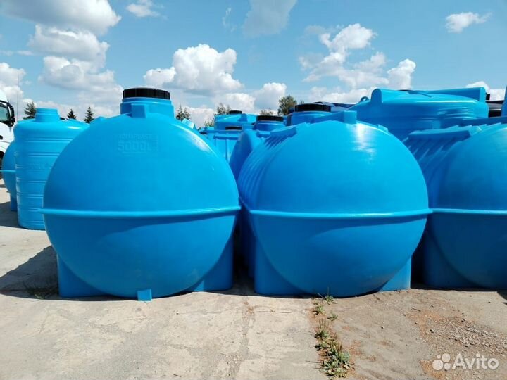 Бочка пластиковая 5000 л для жидкостей (горизонтал